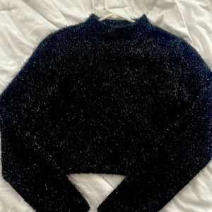 Cropped black sweater